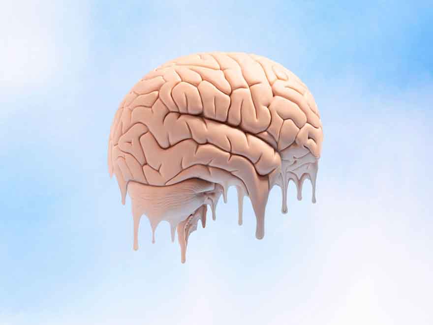 Melting Brain Art representing Sensory Overload